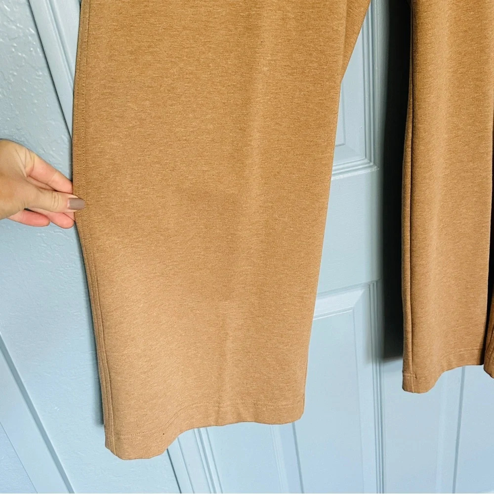 Lafayette 148 New York Webster Ultra Comfort French Terry Tan Pants Sepia Brown - Picture 6 of 16